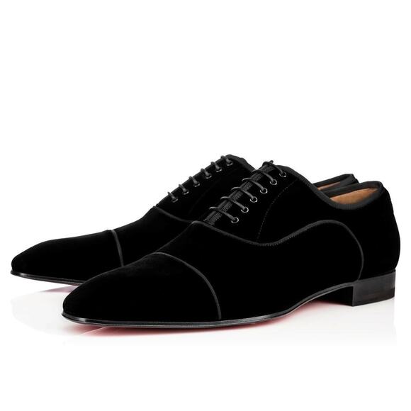 Christian Louboutin Greggo Orlato Flat Black Velvet Oxford Dress Loafer 43 10 main image 13